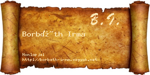 Borbáth Irma névjegykártya