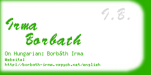 irma borbath business card